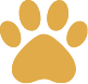 Golden paw print icon representing Partner Dogs Canada’s compassionate training and care for service and therapy dogs.